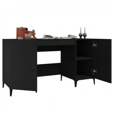  Rašomasis stalas, juodos spalvos, 140x50x75cm, apdirbta mediena - Rašomieji stalai - 5