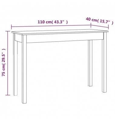  Konsolinis staliukas, pilkas, 110x40x75cm, pušies masyvas - Žurnaliniai staliukai - 8