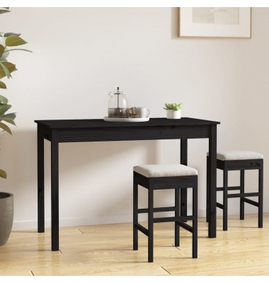  Valgomojo stalas, juodas, 110x55x75cm, pušies medienos masyvas - Stalai - 1