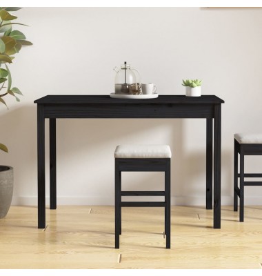  Valgomojo stalas, juodas, 110x55x75cm, pušies medienos masyvas - Stalai - 5