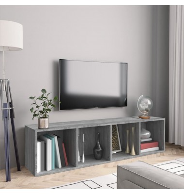  Knygų/televizoriaus spintelė, pilka, 143x30x36cm, mediena - Pakabinamos lentynos, spintelės - 1