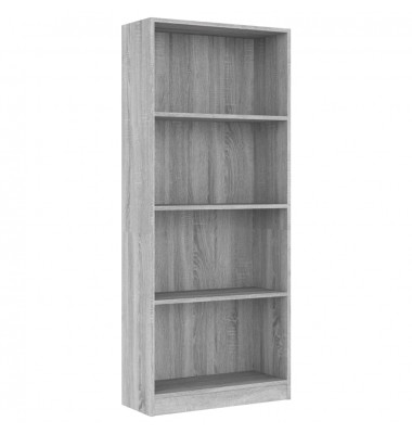  Spintelė knygoms, 4 aukštų, pilka ąžuolo, 60x24x142cm, mediena - Pastatomos lentynos, spintelės - 2