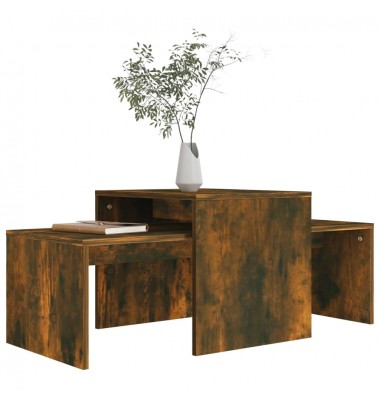  Kavos staliukų rinkinys, dūminio ąžuolo, 100x48x40cm, mediena - Kavos staliukai - 3
