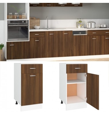  Apatinė spintelė su stalčiumi, ruda, 40x46x81,5cm, mediena - Virtuvės spintelės - 1