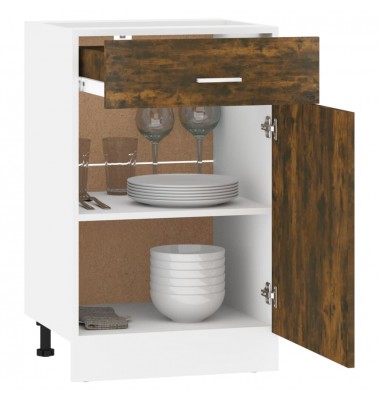  Apatinė spintelė su stalčiumi, ąžuolo, 50x46x81,5cm, mediena - Virtuvės spintelės - 4