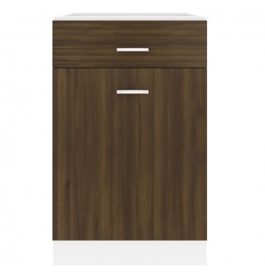  Apatinė spintelė su stalčiumi, ruda, 50x46x81,5cm, mediena - Virtuvės spintelės - 5