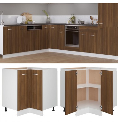  Virtuvės spintelė, ruda ąžuolo, 75,5x75,5x80,5cm, mediena  - Virtuvės spintelės - 1