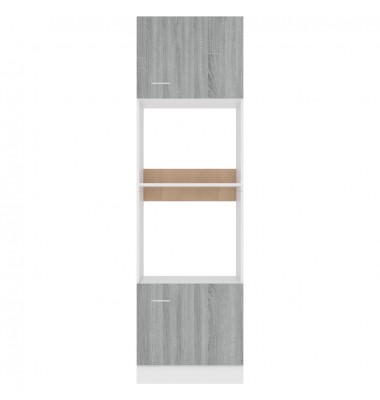  Mikrobangų krosnelės spintelė, pilka, 60x57x207cm, mediena - Virtuvės spintelės - 5