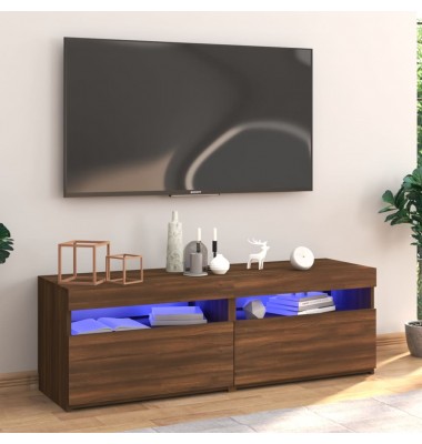  Televizoriaus spintelė su LED, ruda ąžuolo, 120x35x40cm - TV spintelės - 1