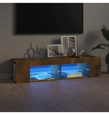 Televizoriaus spintelė su LED, dūminio ąžuolo, 135x39x30cm - TV spintelės - 1