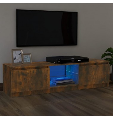  TV spintelė su LED apšvietimu, dūminio ąžuolo, 120x30x35,5cm - TV spintelės - 1