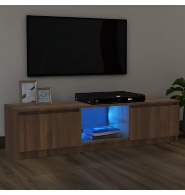  TV spintelė su LED apšvietimu, ruda ąžuolo, 120x30x35,5cm - TV spintelės - 1