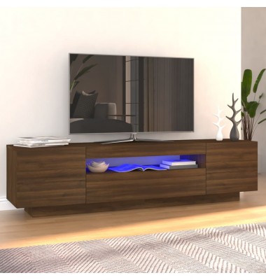  Televizoriaus spintelė su LED, ruda ąžuolo, 160x35x40cm - TV spintelės - 1