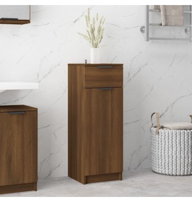 Vonios spintelė, ruda ąžuolo, 32x34x90cm, apdirbta mediena - Vonios spintelės, veidrodžiai - 1