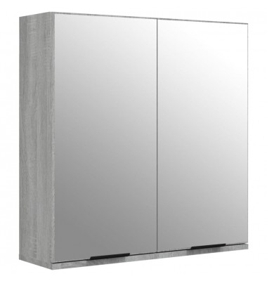  Veidrodinė vonios spintelė, pilkos ąžuolo spalvos, 64x20x67cm - Vonios spintelės, veidrodžiai - 2