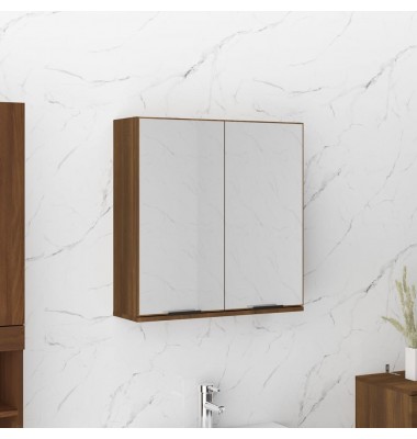  Veidrodinė vonios spintelė, rudos ąžuolo spalvos, 64x20x67cm - Vonios spintelės, veidrodžiai - 1