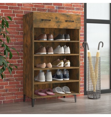  Spintelė batams, dūminio ąžuolo, 60x35x105cm, apdirbta mediena - Spintelės ir lentynos batams - 1