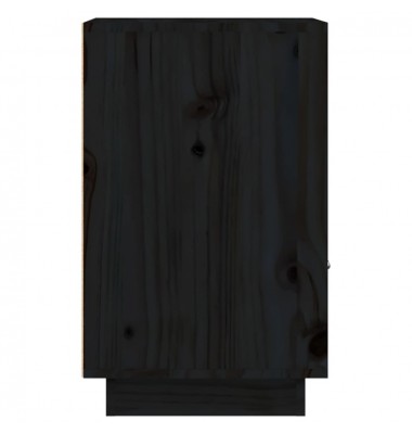  Naktinė spintelė, juoda, 40x34x55cm, pušies medienos masyvas - Naktinės spintelės - 7