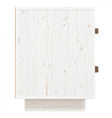  Naktinė spintelė, balta, 40x34x45cm, pušies medienos masyvas - Naktinės spintelės - 7
