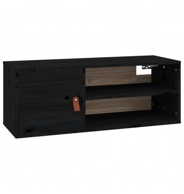  Sieninė spintelė, juoda, 80x30x30cm, pušies medienos masyvas - Pakabinamos lentynos, spintelės - 2
