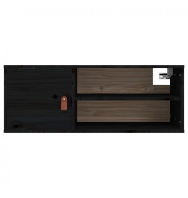  Sieninė spintelė, juoda, 80x30x30cm, pušies medienos masyvas - Pakabinamos lentynos, spintelės - 6