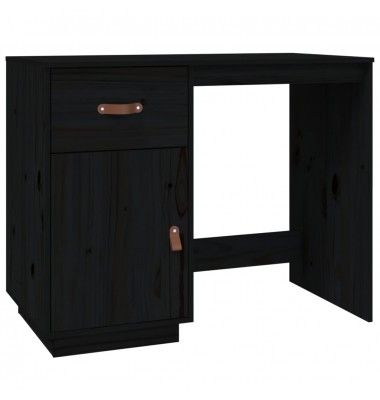  Rašomasis stalas, juodas, 95x50x75cm, pušies medienos masyvas - Rašomieji stalai - 2