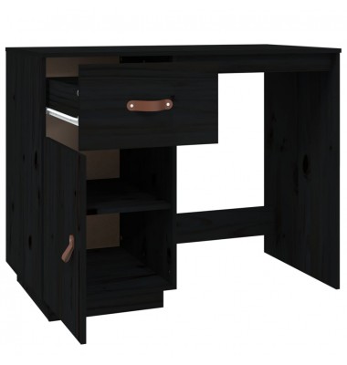  Rašomasis stalas, juodas, 95x50x75cm, pušies medienos masyvas - Rašomieji stalai - 7