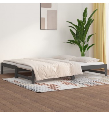  Ištraukiama lova, pilka, 2x(80x200)cm, pušies medienos masyvas - Lovos - 1