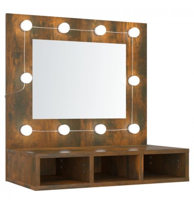  Veidrodinė spintelė su LED, dūminio ąžuolo, 60x31,5x62cm - Vonios spintelės, veidrodžiai - 2