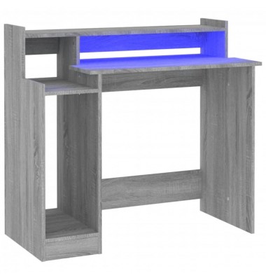  Rašomasis stalas su LED, pilkas ąžuolo, 97x45x90cm, mediena - Rašomieji stalai - 2