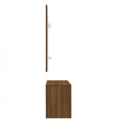 Koridoriaus baldų komplektas, rudas ąžuolo, apdirbta mediena - Prieškambario komplektai - 7