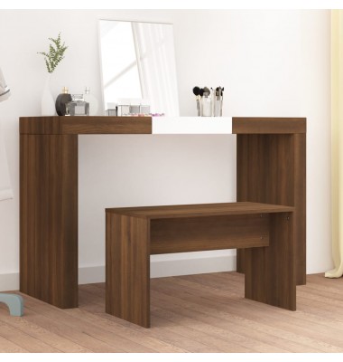  Kosmetinio staliuko kėdutė, ruda ąžuolo, 70x35x45cm, mediena - Suoliukai - 1