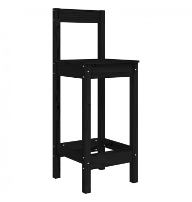  Baro kėdės, 2vnt., juodos, 40x41,5x112cm, pušies masyvas - Valgomojo Kėdės - 3