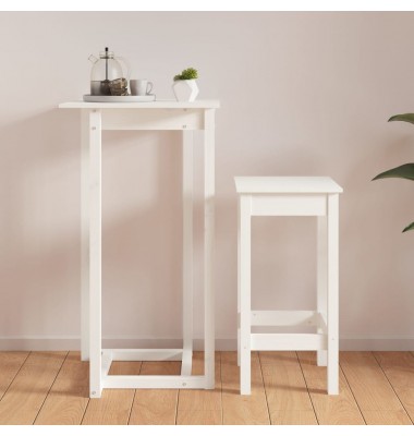  Baro stalas, baltas, 60x60x110cm, pušies medienos masyvas - Stalai - 4