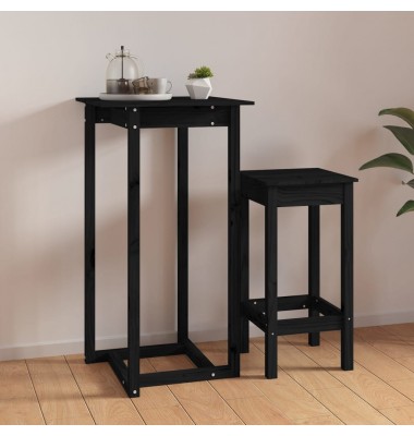  Baro stalas, juodas, 60x60x110cm, pušies medienos masyvas - Stalai - 1