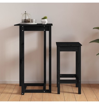  Baro stalas, juodas, 60x60x110cm, pušies medienos masyvas - Stalai - 4