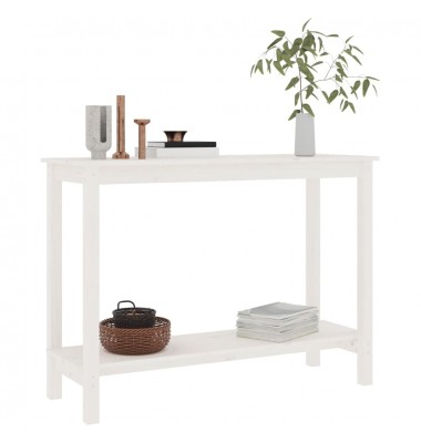  Konsolinis staliukas, baltas, 110x40x80cm, pušies masyvas - Žurnaliniai staliukai - 6