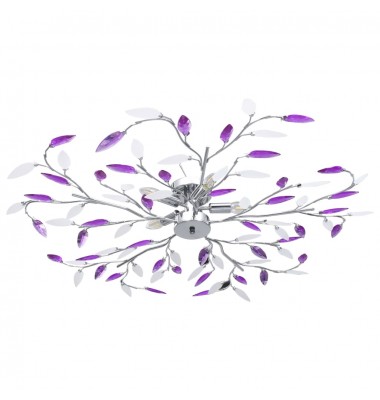  Lubinis šviestuvas su akrilinio kristalo lapeliais, violetinis  - Šviestuvai - 1
