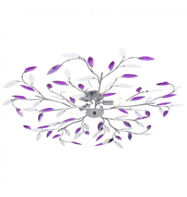  Lubinis šviestuvas su akrilinio kristalo lapeliais, violetinis  - Šviestuvai - 2