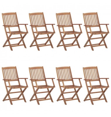  Sulankstomos sodo kėdės su pagalvėlėmis, 8vnt., akacija - Lauko kėdės - 2