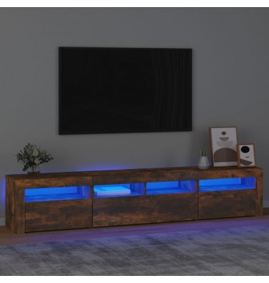  Televizoriaus spintelė su LED, dūminio ąžuolo, 210x35x40cm - TV spintelės - 1