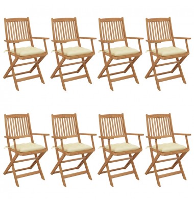  Sulankstomos sodo kėdės su pagalvėlėmis, 8vnt., akacija - Lauko kėdės - 1