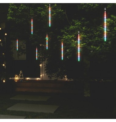  Girlianda meteorų lietus, 8vnt., 30cm, 192 spalvotos LED - Kalėdinis apšvietimas - 1