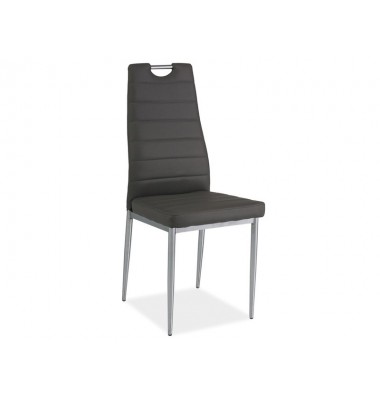 Kėdė K-260 Chromas/Pilka eko oda - Valgomojo Kėdės - 1