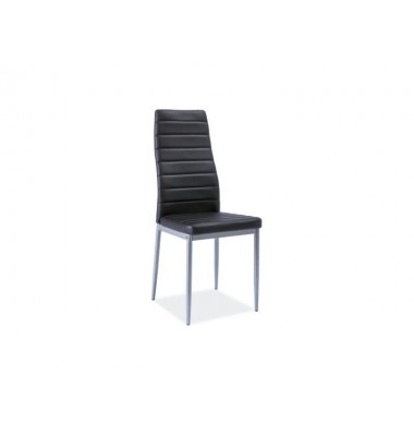 Kėdė K-261 Aliuminis/Juoda, eko oda - Valgomojo Kėdės - 1