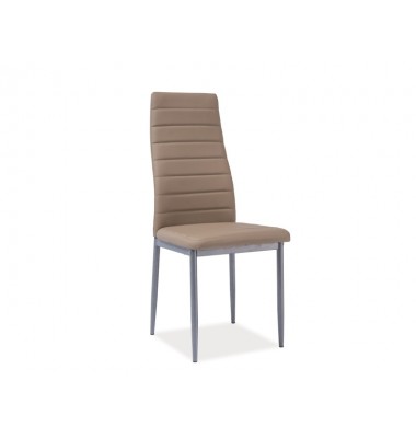Kėdė K-261 Aliuminis/Tamsiai Smėlio eko oda - Valgomojo Kėdės - 1