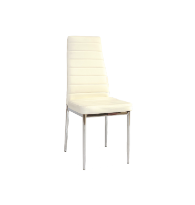 Kėdė K-261 Chromas/Balta eko oda - Valgomojo Kėdės - 1