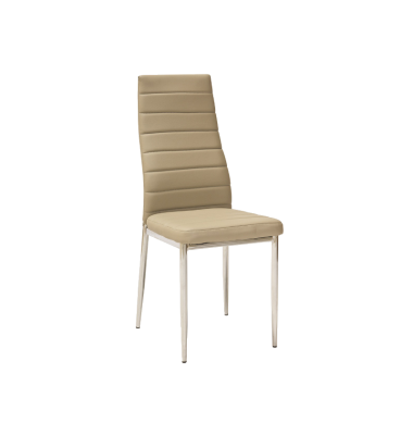 Kėdė K-261 Chromas/Tamsiai Smėlio eko oda - Valgomojo Kėdės - 1