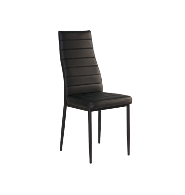 Kėdė K-261 Juoda/Juoda, eko oda - Valgomojo Kėdės - 1