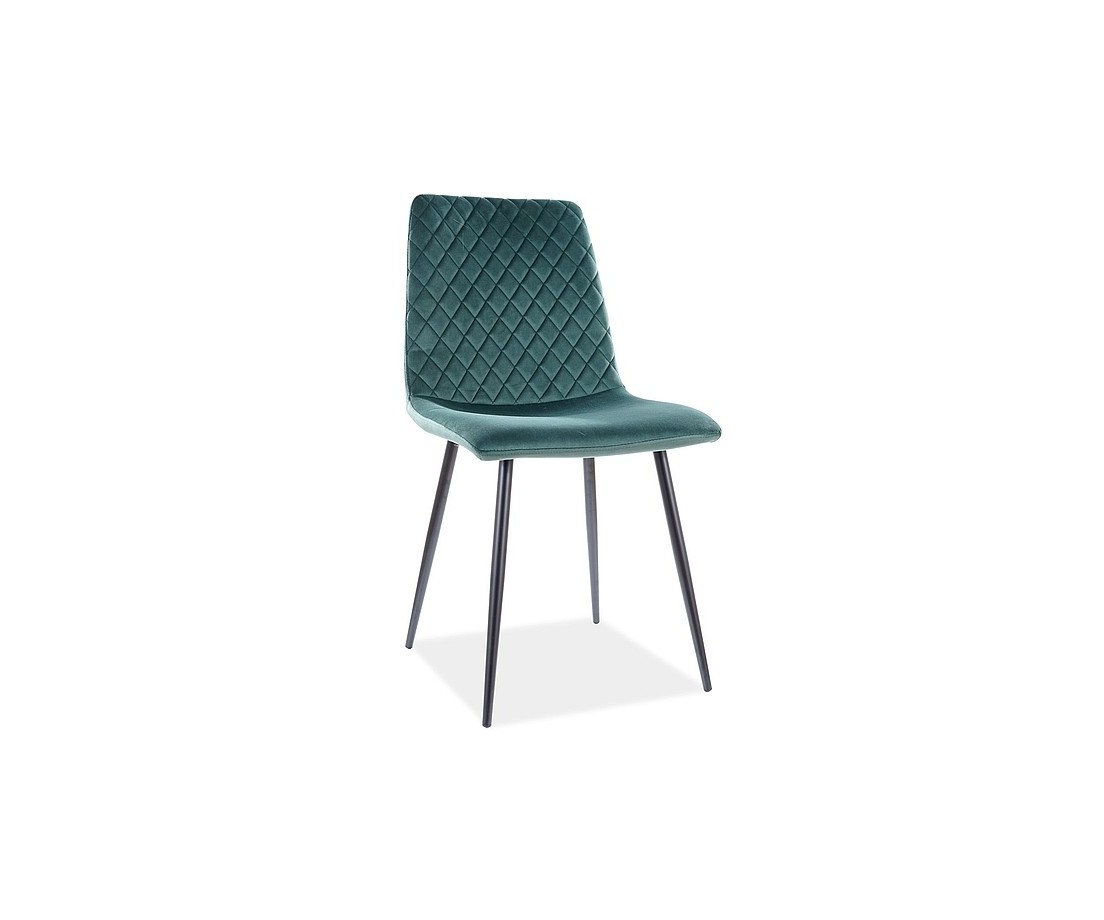 Kėdė IR Aksomas, Juoda/Žalia 78 - Valgomojo Kėdės - 1